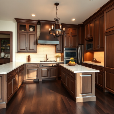 Kashmir-White-Granite-With-Oak-Kitchen-Cabinets-Ideas-The-Rustic-Elegance