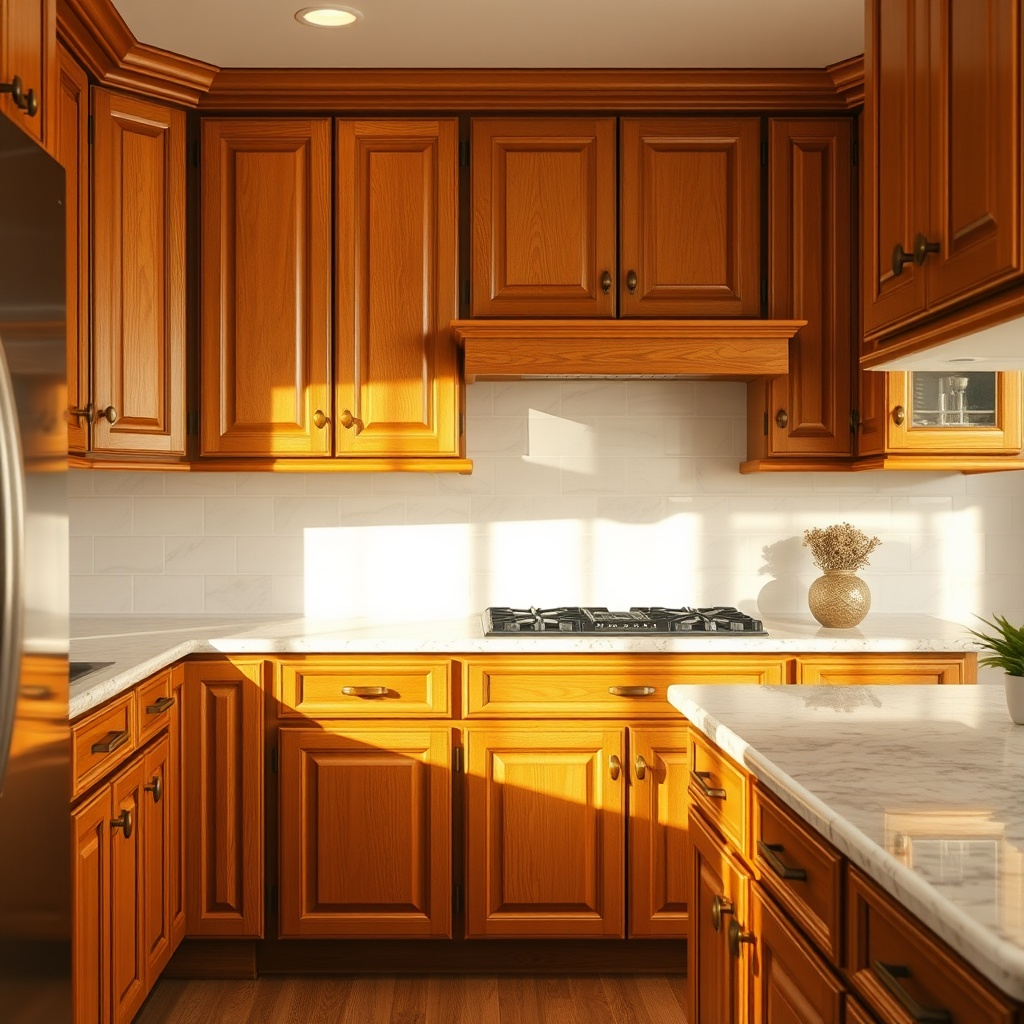 Matching-Honey-Oak-Cabinets-and-Countertops-Design-Ideas-Natural_Honey-Oak-and-Creamy-White