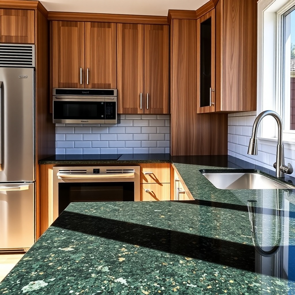 Walnut-Cabinet-Granite-Pairings-Light-Walnut-Uba-Tuba-Granite