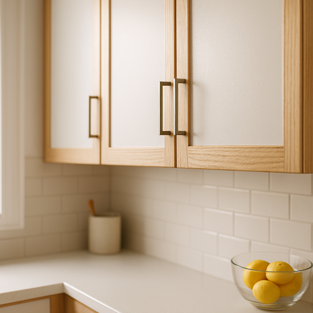 how-to-update-white-laminate-cabinets-with-oak-trim