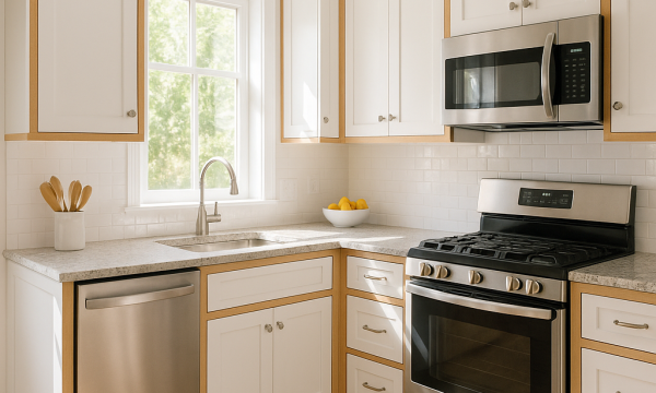 updating-white-cabinets-with-oak-trim