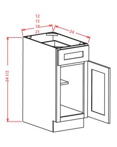 1 Door 1 Drawer Base Cabinet-Shaker White
