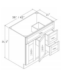 Vanities with Drawers-Shaker White