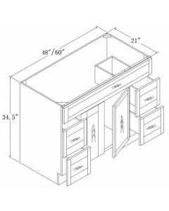 Vanities with Drawers 48 60-Antique White