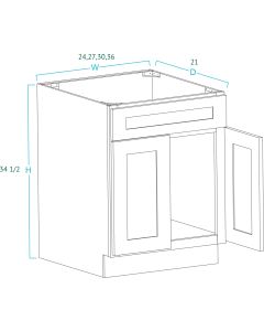 Black Shaker Vanities with No Drawers SB-V3321